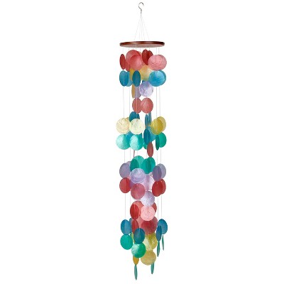 Multicolored Capiz Shell Waterfall Wind Chime, 40" Long