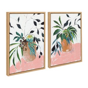 Kate and Laurel Sylvie Wild Foliage l and II Framed Canvas Art Set by Nikita Jariwala - 1 of 4