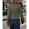 Women's Faux Suede Leather Jacket 2024 Fall Winter Clothes Casual Business Long Sleeve Blazer Jacket Coat - 4 of 4