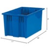 Quantum Storage Systems Stack And Nest Tote, 18"W X 11"D X 9"H, Heavy Duty, 0.76 Cu. Ft. Capacity, Blue Polypropylene - 2 of 2