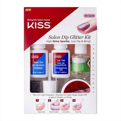 KISS Salon Dip Glitter DIY Manicure Kit - Be Glam - 8pc