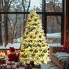 Hrinhom 6FT Pre-Lit Spruce Snow Flocked Christmas Tree with Pine Cones - 4 of 4