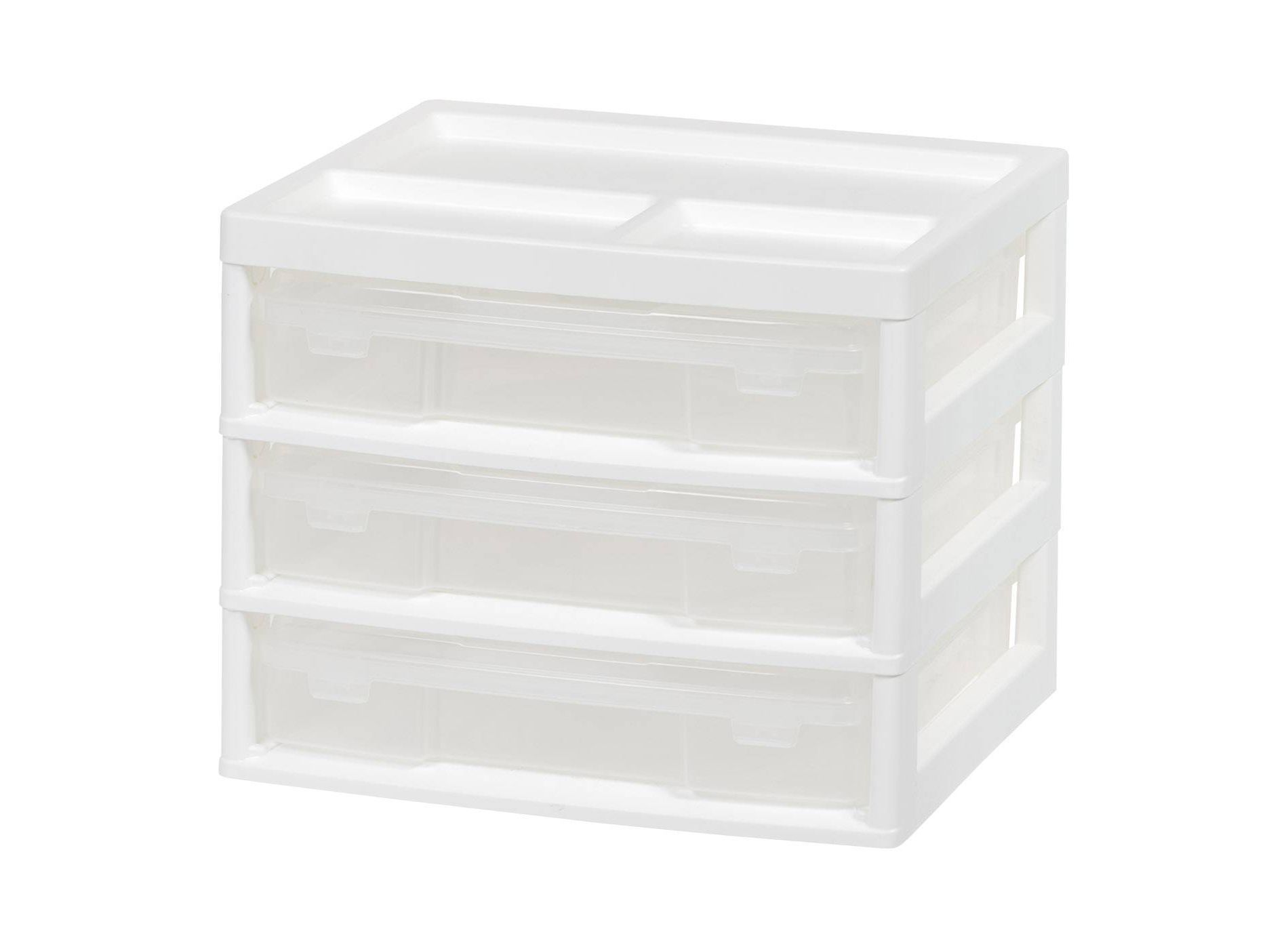 Tabletop Storage Organizer with 3 Removable Trays White - Brightroom™