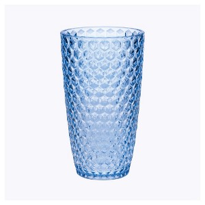 Diamond Cut Acrylic Glasses Drinking Set of 4 (19oz), Plastic Drinking Glasses, BPA Free Cocktail Glasses, Drinkware Set, Drinking Water Glasses - 1 of 1