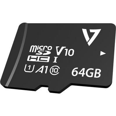 V7 VPMD64GU3 64 GB Class 10/UHS-III (U3) microSDXC - 95 MB/s Read - 30 MB/s Write - 5 Year Warranty