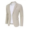 BLUEMING Mens Blazer Herringbone Blazer Jackets Two Button Coats Retro Lightweight Casual Knit Suit Jackets - 3 of 4