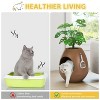 LunaLulinlk Brown cat litter box set with artificial plants, additional scoop, and replaceable litter box liner - 2 of 4