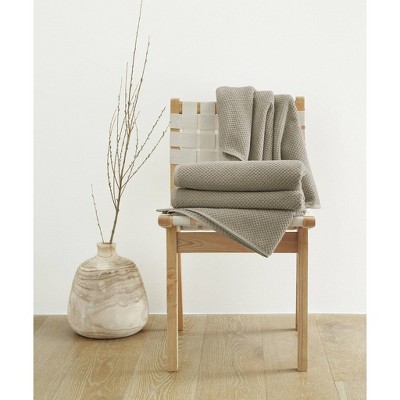 2pc Lilly Cotton Bath Towel Set Taupe - Blue Loom: Heavyweight 550-800 GSM, Machine Washable, Plain Weave