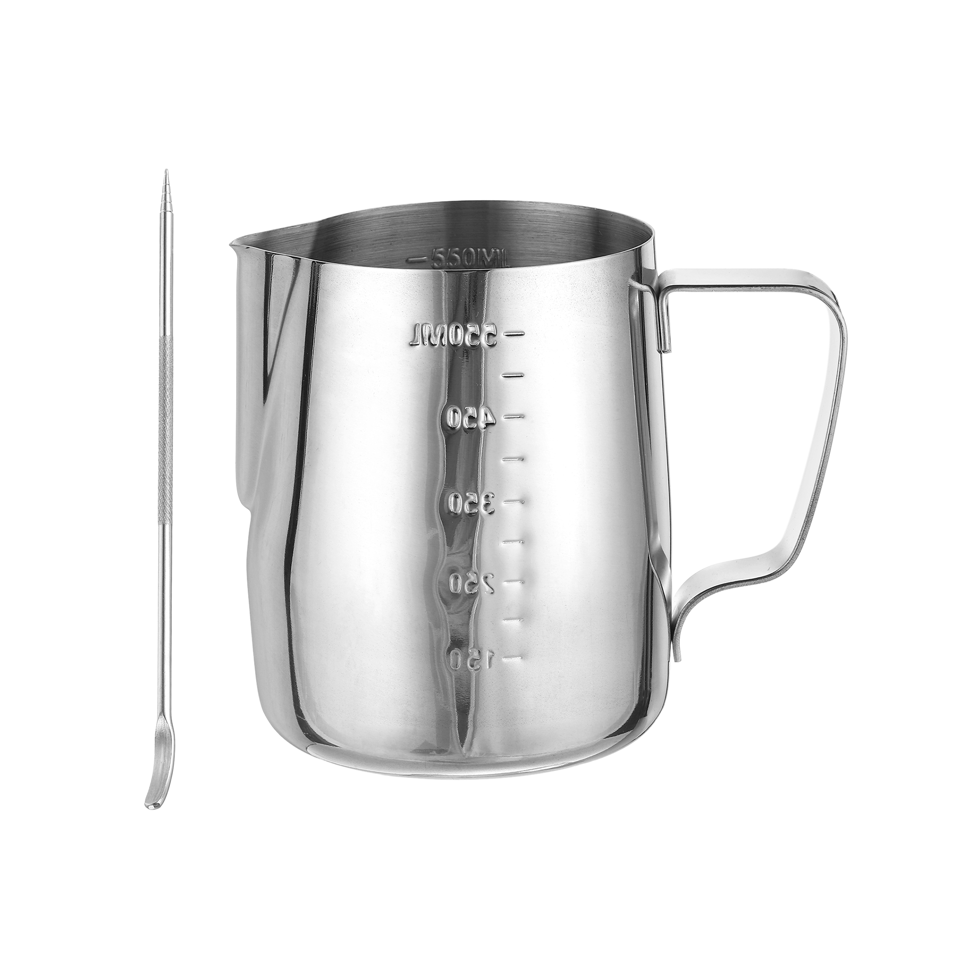 Unique Bargains Coffee Machine Accessories Stainless Steel Milk Frothing Pitcher with Latte Art Pen 20oz/600ml