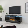 Chic Crate - 63" Smart Fireplace TV Stand w/ Dynamic RGB Ambiance - 9 Modes & 8-Level Adjustable Warmth - Obsidian Black Media Console w/ Ambient LED - 3 of 4