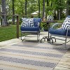 HomeStock Outdoor Washable Delray Ivory & Blue 5' X7', Machine Woven with Printed Designs, Coastal Rug - 2 of 4