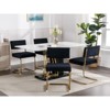 PAGED Modern Dining Chairs Set of 2, Corduroy Upholstered Kitchen Chairs with Gold Metal Base & Stylish Details for Dining Room - 4 of 4