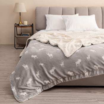 Velvet Plush Soft Fleece Reversible Throw, Warm and Comfortable Bed Blanket - Great Bay Home