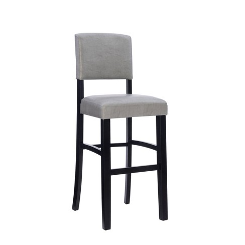 Morocco Padded Back and Seat Upholstered Barstool Gray Linon