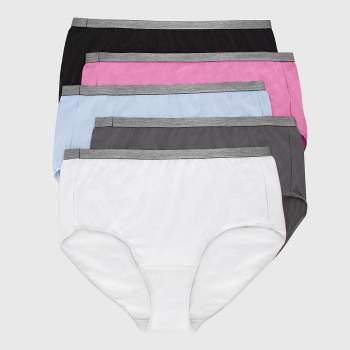 Hanes Ladies Tagless Briefs 3 pair Panties Black & Neutral size LARGE 7 new