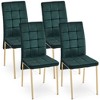 Okak Modern Nordic Velvet Dining Chairs Set of 4, Kitchen Side Chairs with Gold Metal Legs & High Back Cushion for Dining Room - 2 of 4