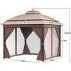10x10 FT Outdoor Gazebo Tent with Mosquito Netting – Quick Setup Canopy Shelter with 110 sq.ft. Shade and Storage Bag - 3 of 4