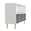 Kids Bookshelf with Toy Storage Organizer, 35.5" Bookcase with Bins for Nursery Playroom Kids Bedroom Kids, Kids Storage Organizer Bookshelf - 4 of 4