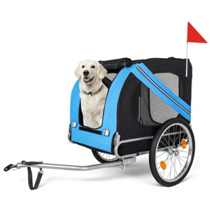 Yukimo 36"H Large Folding Dog Bike Trailer - All-Terrain Pet Carrier, Durable Steel Frame for Cycling/Jogging/Camping - 1 of 4