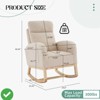 L-Shape Rocking Chair Nursery Glider Chair Nursery Chair w/High Back and Side Pocket Rocking Accent Armchair - 2 of 4