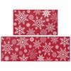 Christmas Snow Rug Set Indoor Machine Washable Rug Set 17x29In+17x47In Floor Cover for Living Room Bathroom Kitchen - 2 of 4