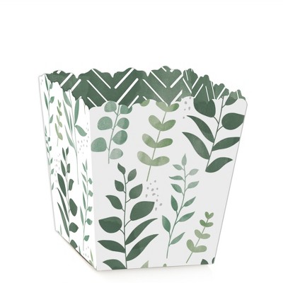 Big Dot of Happiness Boho Botanical - Party Mini Favor Boxes - Greenery Party Treat Candy Boxes - Set of 12