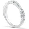 Pompeii3 3/8ct Diamond Wedding Ring Womens Infinity Crossover Band 14k White Gold - 3 of 4