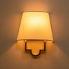 C Cattleya 1-Light Gold Hardwired and Plug-in Dimmable Wall Sconce with Fabric Shade - 2 of 4