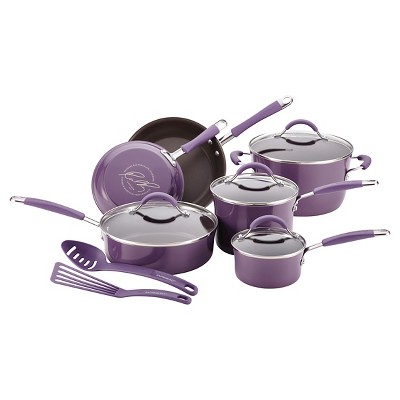 Rachael Ray Cucina 12pc Aluminum Cookware Set Purple