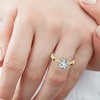 Pompeii3 1 1/2Ct Cushion Solitaire Diamond Engagement Ring 14k Gold Lab Created - 3 of 3