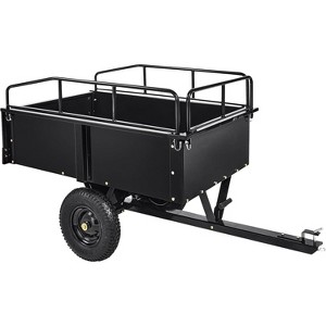 Acekool 750 lbs Steel Dump Cart, 15 Cu.Ft Garden Utility Trailer with Dual Bearings, Pneumatic Tires, Hand or Foot Dump for ATV, Tractor, Lawn Mower - 1 of 4