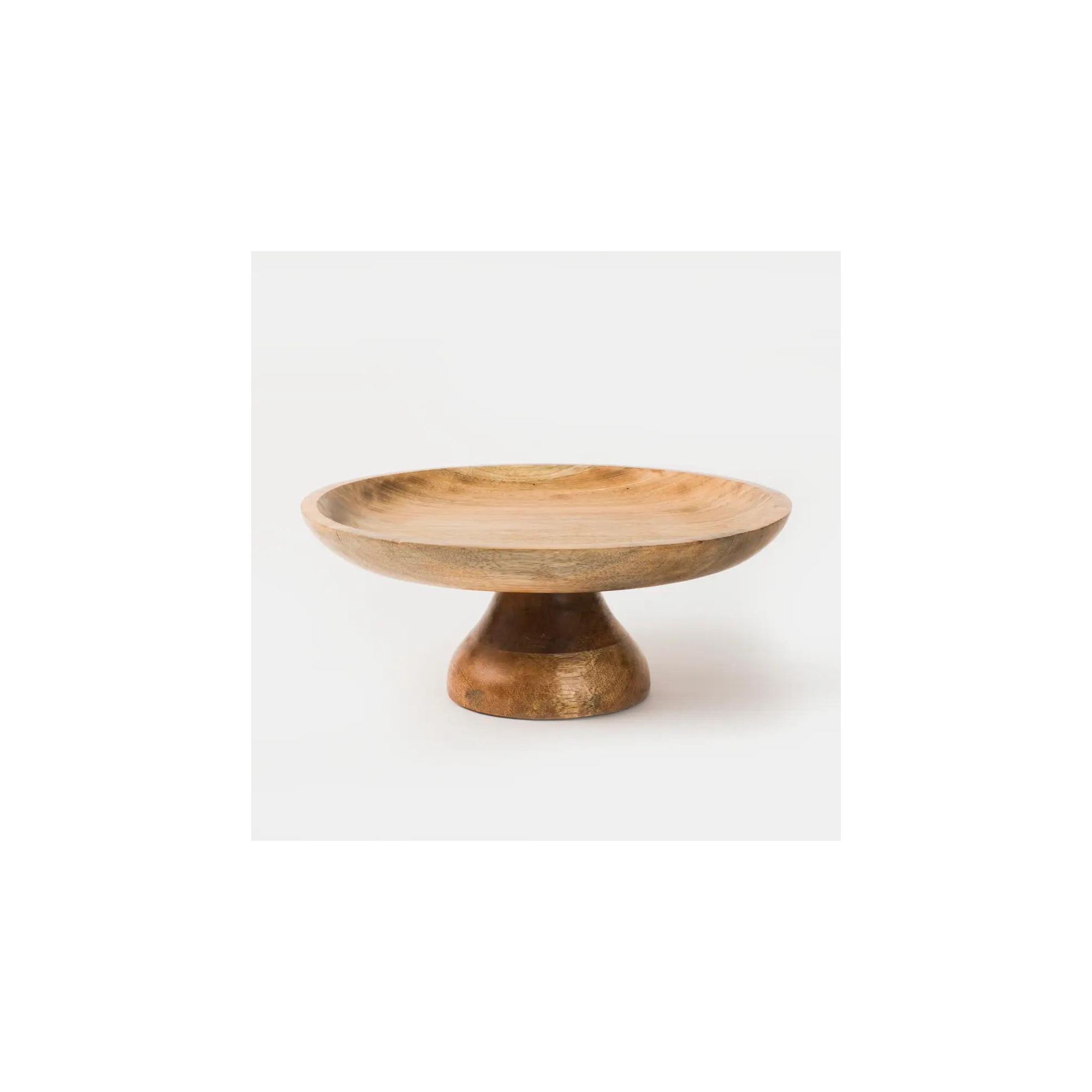 Mela Artisans Sienna Natural Wood Pedestal Bowl