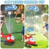 iMountek"2-in-1 Water Sprinkler Baseball Helicopter Toy for Kids - 360° Rotating Tee Ball Set for Summer Fun"Red - 3 of 4