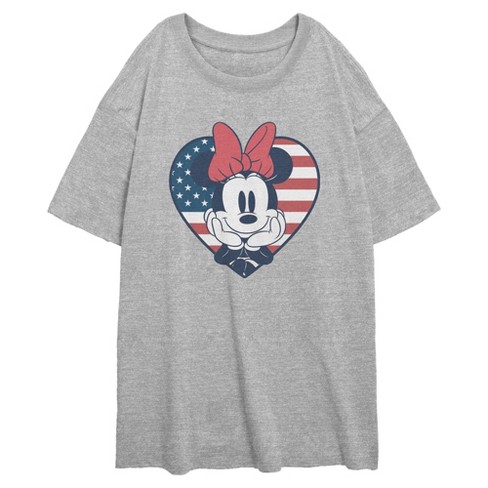 Junior's Minnie Mouse American Heart Oversized T-Shirt - image 1 of 2