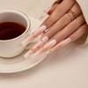YEVYO Press On Nails Long - French Rhinestone Square Full Cover for Women and Girls On Fake Nails - Nude - 10 Pcs - 3 of 4