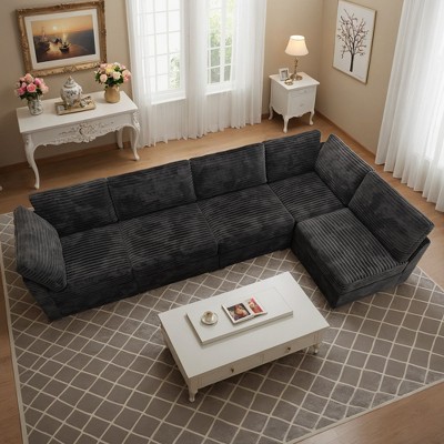 XIZZI Luxury Modular Sectional Sofa Couch, Oversized Cloud Couch for Living Room, Deep Seat Upholstered Convertible Sleeper Sofa