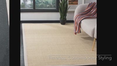 Natural and Dark Grey Sisal Rectangular Area Rug