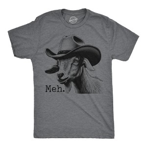 Mens Funny T Shirts Meh Goat Sarcastic Animal Graphic Novelty Tee For Men - Crazy Dog Men's T Shirt for Animal Lovers - 1 of 4