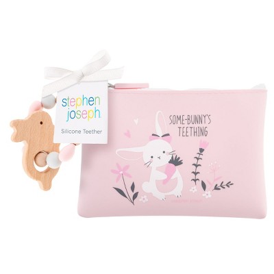 Stephen Joseph Gifts Baby Silicone Teether W/ Pouch