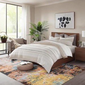 Machine Washable Area Rugs, Modern Abstract Contemporary Floor Cover, Foldable Low Pile Throw Carpet for Bedroom, Living Room, Office - 1 of 4