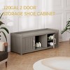 Syemin Shoe Racks Shoe Storage Cabinet Waterproof UV-Resistant Entryway Storage Bench Indoor Outdoor Shoe Organizer, Grey, 46.85"*17.32"*17.91" - 4 of 4