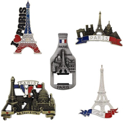 5Pcs Paris Travel Souvenirs Eiffel Tower Decorative Magnets for Refrigerator