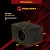 QPower QBOMB, Single 10" Tough Vented Shallow Ported Car Audio Subwoofer Box Enclosure with 1.4 Cubic Feet of Air Space, Black - 3 of 4