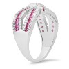 Sterling Silver Pink Sapphire CZ Love Knot Ring - 2 of 2