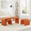 NicBex Modern U-Shaped Teddy Fabric Ottoman Bench Set of 3,  44 Inch Bench and 16.5 Inch Ottomans for Living Room, Bedroom, Entryway - 2 of 4