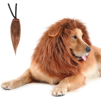 Lion Mane for Dog Costumes, Realistic Wig for Medium to Large Sized Dogs, Halloween Costumes