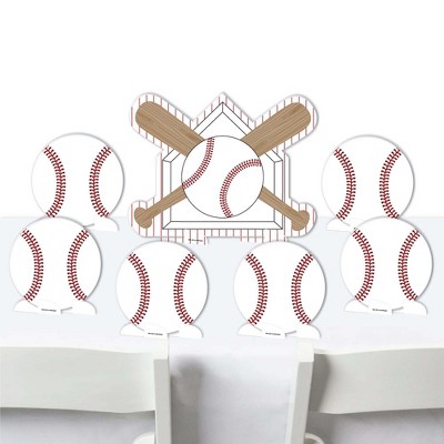 Big Dot of Happiness Batter Up - Baseball - Baby Shower or Birthday Party Centerpiece Table Decorations - Tabletop Standups - 7 Pieces