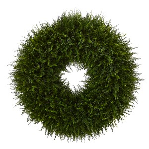 Nearly Natural 32-in Giant Cedar Artificial Wreath - 1 of 1