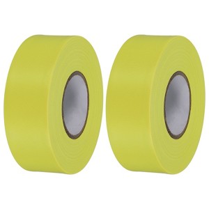 Unique Bargains PVC Non-Adhesive Flagging Tapes for Trail Outdoor 2 Pcs Yellow 1-1/5" x 147 ft - 1 of 4