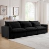 Okak Comfy Sofa with 3 Waist Pillows, Modern Corduroy Upholstered Couch 3 Seater Deep Seat for Living Room,Apartment, Black - 3 of 4